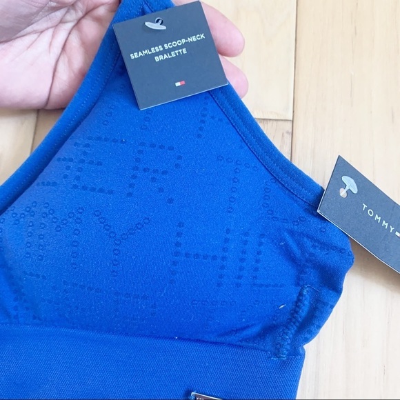 Tommy Hilfiger Scoop Neck Logo Bralette Surf the Web Blue S NWT - Picture 3 of 7